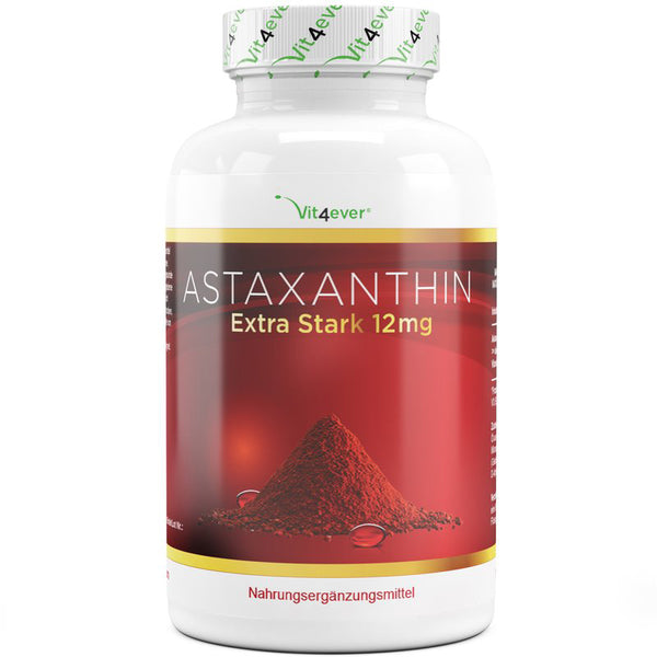 Astaxanthin 12 mg, 150 Softgel Kapseln mit natürlichem Vitamin E & Olivenöl