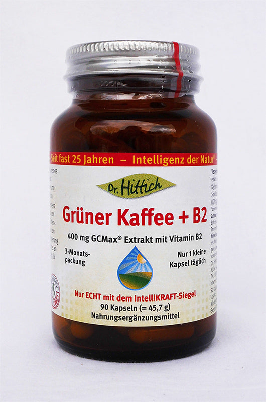 Dr. Hittich Grüner Kaffee +B2, GCMax, 1/2/4x 90 Kaps., 50% Chlorogensäure