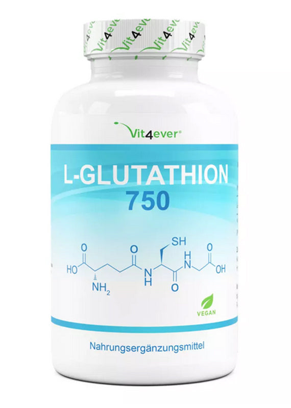 Reines L-Glutathion, 60 Kapseln je 50 mg, aus Fermentation, hochdosiert, vegan