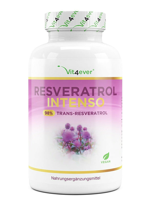 Resveratrol Intenso, 98% Trans-Resveratrol 500 mg, Knöterich-Extrakt, 60 Kapseln - alterslos-leben