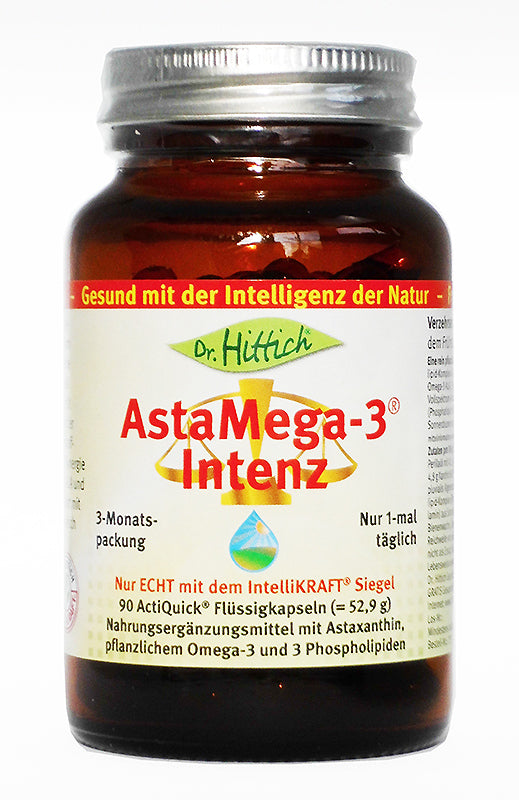Dr. Hittich AstaMega-3 Intenz, 1/2/4x 90 Kaps., Astaxanthin - alterslos-leben