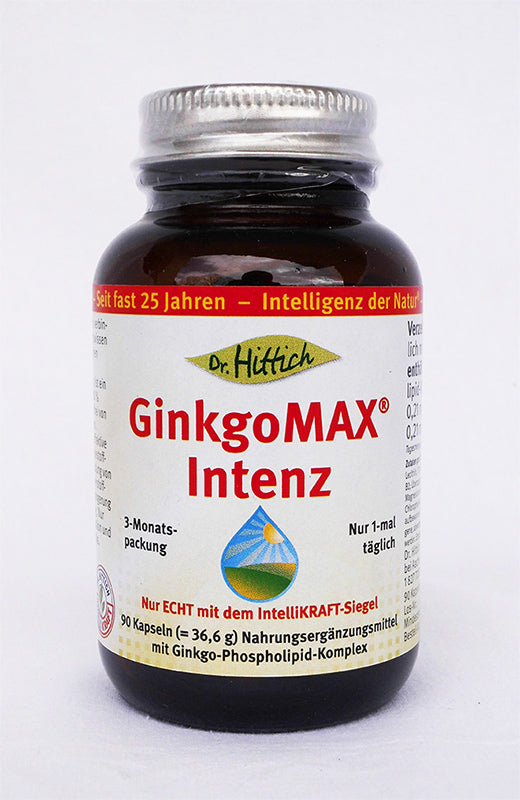 Dr. Hittich GinkgoMax Intenz, 1/2/4x 90 Kaps., Ginkgo Max, Gingko, Ginko - alterslos-leben
