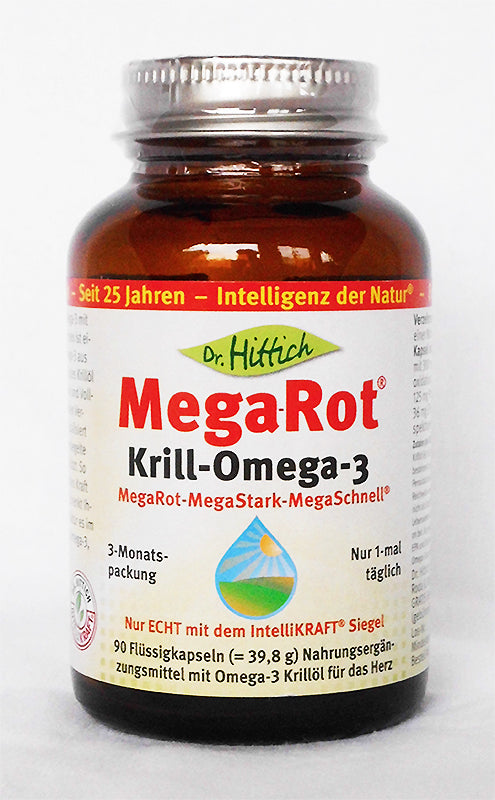 Dr. Hittich MegaRot Krill-Omega-3, 1/2/4x 90 Kaps., Mega-Rot Krillöl - alterslos-leben