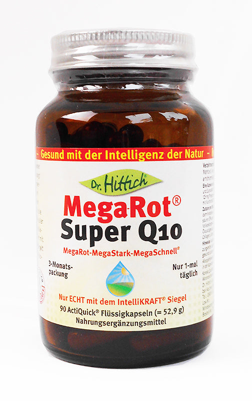Dr. Hittich MegaRot Super Q10 - mit 100 mg Ubiquinol, 1/2/4 x 90 Kaps., Krillöl - alterslos-leben