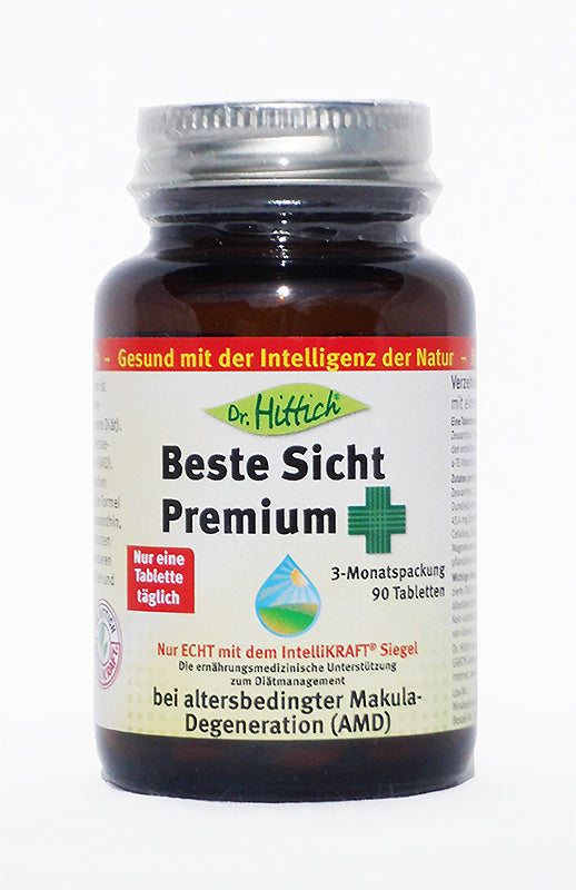 Dr. Hittich Beste Sicht Premium, 1/2/4x 90 Tabl., Lutein, Zeaxanthin - alterslos-leben