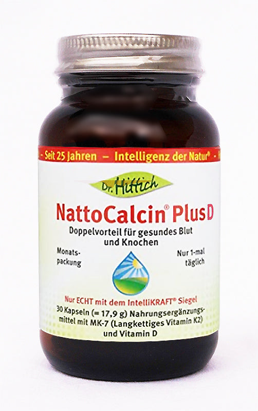 Dr. Hittich NattoCalcin Plus D, 30 Kapseln, Vitamin K2 MK-7, Vitamin D